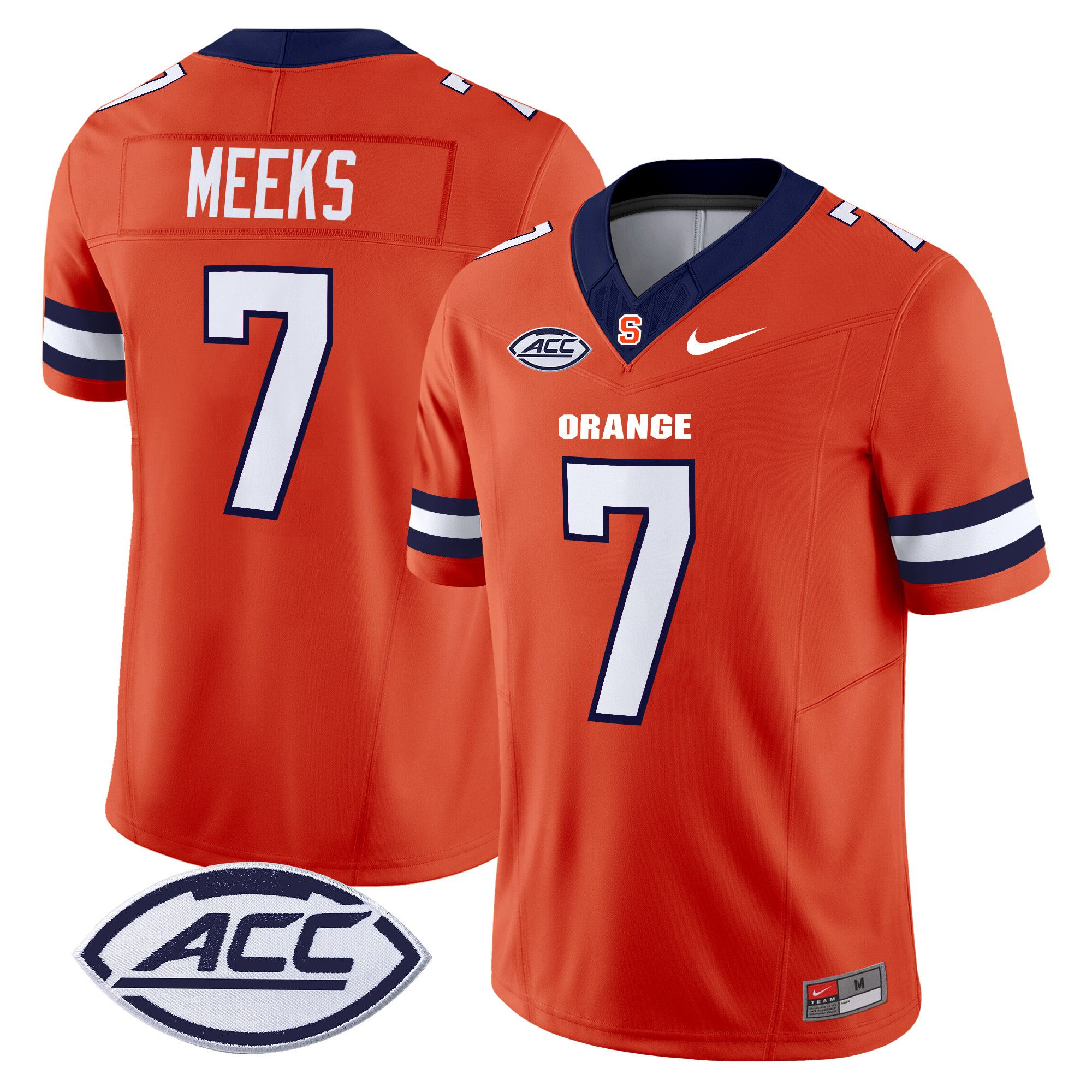 Men Syracuse Orange #7 Meeks Orange Nike 2024 Vapor Limited NCAA Jersey style 1->ncaa teams->NCAA Jersey